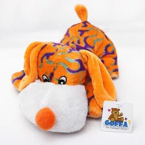 Goffa Plush Dog Donut Toy Orange Purple Swirl Soft Squeaky 9”
